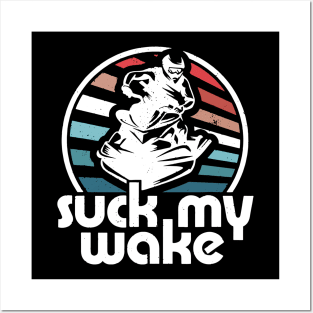 Suck My Wake Jet Ski Retro 70s Funny Jet Skiing Vintage Posters and Art